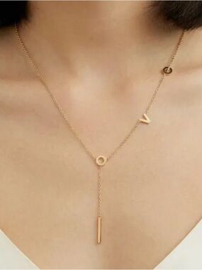 LOVE drop necklace 18k gold plated yellow gold